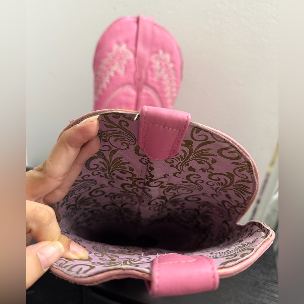 Rock’em Pink Western Cowboy Boots 100% Genuine Leather Made in Mexico - Picture 7 of 8